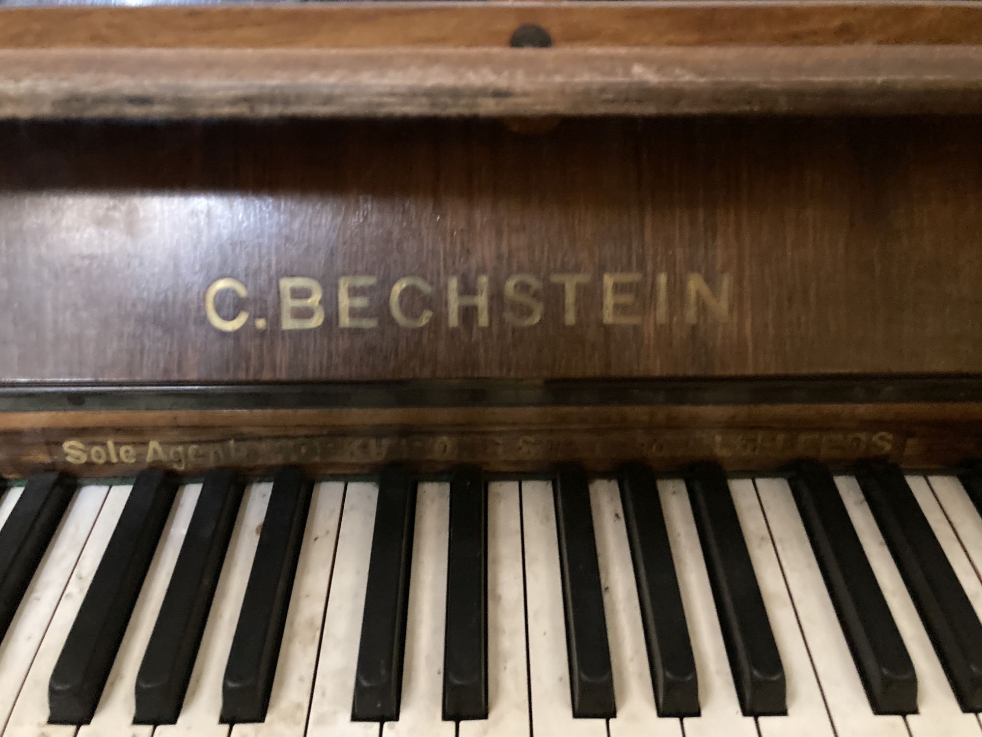 A Bechstein upright piano